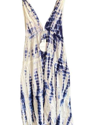 Boho Me NWT  Blue/White Tie Dye Summer Dress. Size Large.