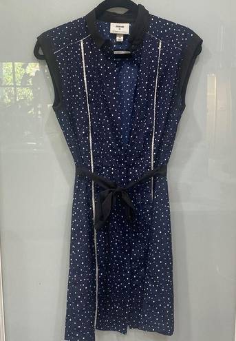 Jason Wu  X TARGET 20th ANNIVERSARY NAVY POLKA DOT PLEAT BUTTON DOWN DRESS XS