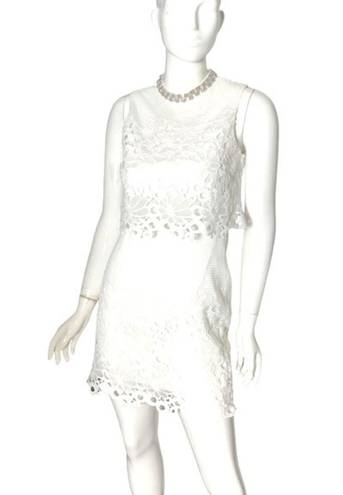 ASOS croquette guipure lace eyelet crystal Pearl collar mini dress