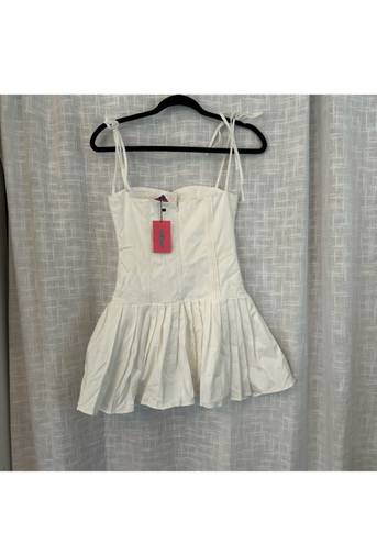 Edikted White Pleated Corset Mini Dress