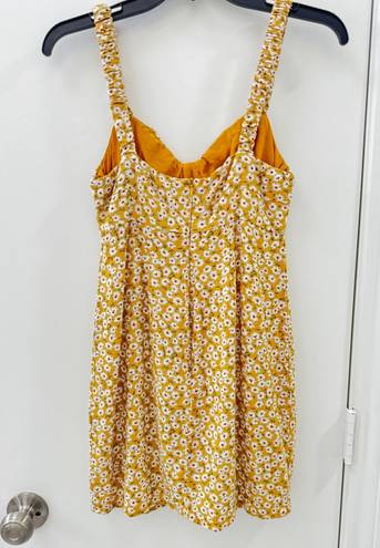 Aeropostale Mustard Yellow Floral Mini Dress -Size Small