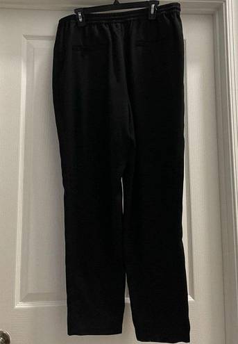 DKNY  Womens Straight Leg Pull On Elastic Waist Pants Size L Black