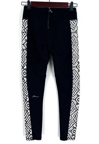 Gottex  Women's Workout Pants Size Small Leggings Black White Phone Pocket Side c