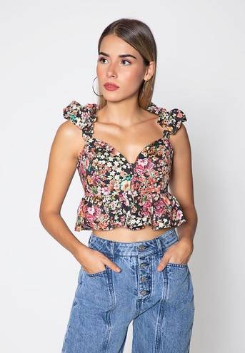 Max Studio Women's Black and Red Crop-top