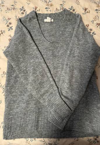 Divided Heather Gray Soft V-Neck Sweater