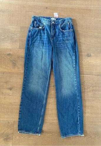 Good American  blue straight leg high waisted jeans