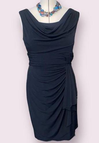 White House | Black Market  Draped Cocktail Dress in Black
 - size 10