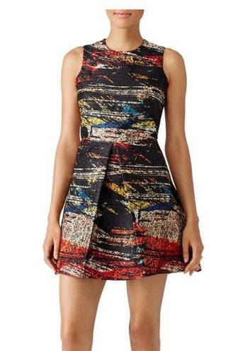 Hunter Bell  New York Black Metallic Paint Splatter Fit & Flare Mini Dress, Sz 2