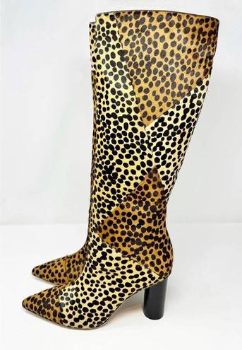 Ulla Johnson  Jerri Knee High Cheetah Print Calf Cowhide Leather Hair Boots EU 40