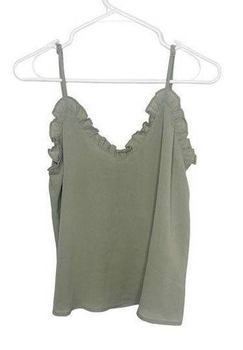 Wishlist  olive green ruffle cami tank size small NWT N