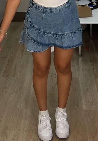 Aeropostale Ruffle Denim Skirt