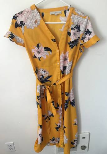 Loft Flower Spring Fall Yellow Sundress