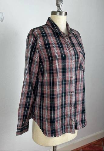 UGG  Pink & Black Plaid Button Down Flannel