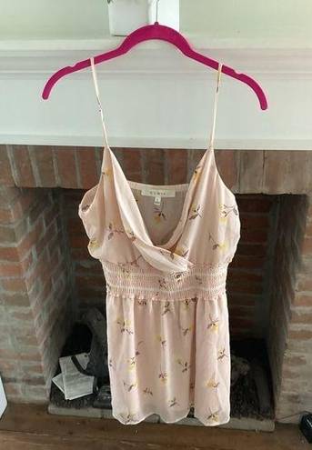 The Row -a Peach Cross Front V Neck Speghetti Strap Summer Dress Size Large