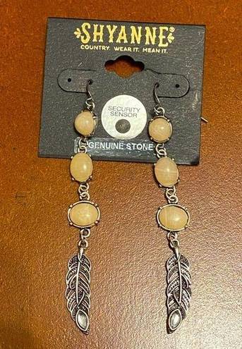 Shyanne NWT  from Dressbarn Genuine Pink Stone and Feather earrings