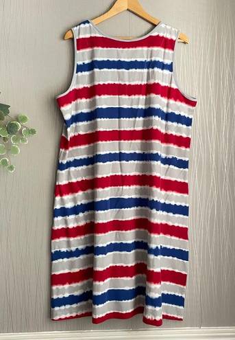 Krass&co D& Beach Cpverup Dress Red White Blue Swim Cover Casual Dress Pocket Lounge XL