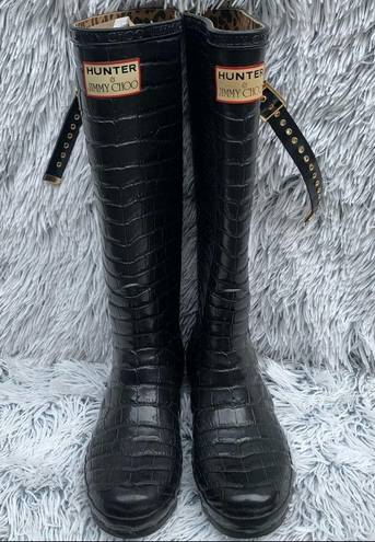 Jimmy Choo Hunter animal print women’s rain tall boots Size 6