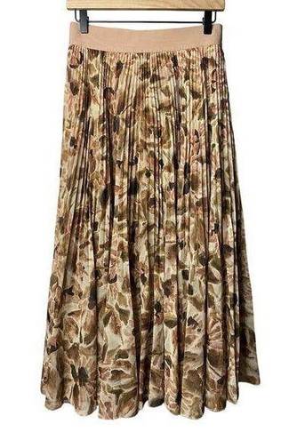 Wilfred Twirl Skirt in Birch Vintage Fade Women's Medium Pleated Midi Pull On