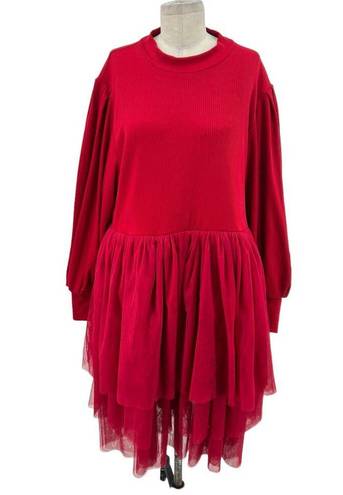 Krass&co Ivy City . Short Cosette Dress in Red Tulle Plus Size 2X