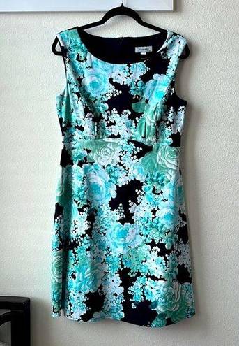 Dress Barn | Cool Blue Mint Floral Sleeveless Midi Dress