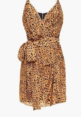 Vix Paula Hermanny NWOT  wrap-effect leopard-print voile mini dress size L