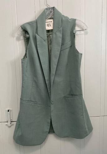 Semi Couture 01 Teal Suit Jacket Vest Blue Size 10