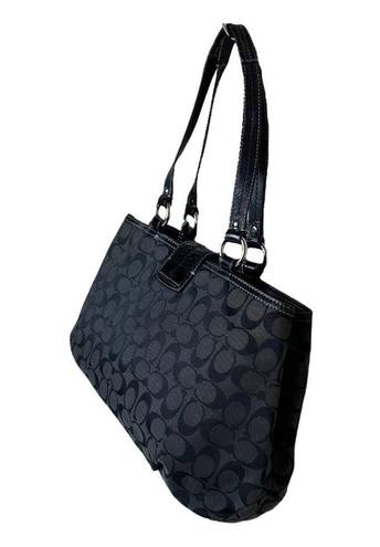 Coach  Black Signature Soho Shoulder Bag F18750