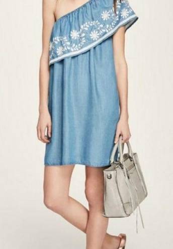 Rebecca Minkoff  Embroidered One Shoulder Dress