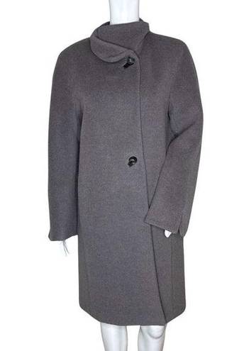 Hilary Radley  Coat Womens 4 Gray Alpaca Wool Pea Coat Neutral Minimalist Preppy