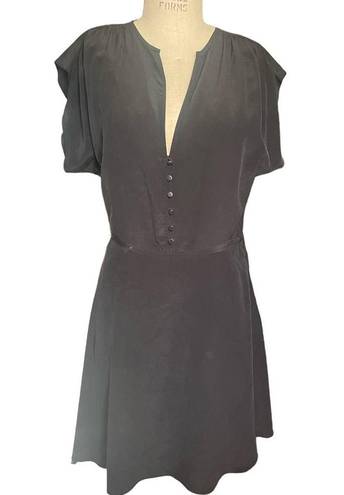 Equipment  Femme Danette 100% Silk Black Short Everyday Dress Size 8