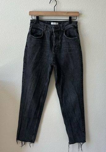 ANINE BING  raw hem black straight leg jeans