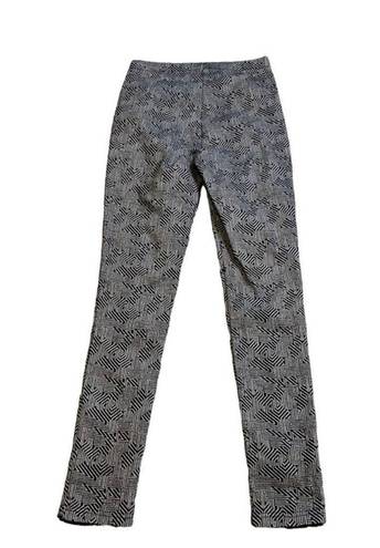 Joseph Ribkoff  Vertical Seam Notched Ankle Skinny Stretch Pants Geo Print 183525