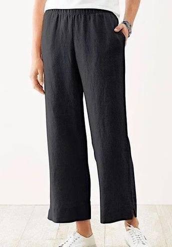 J.Jill  • Love Linen pants black wide leg cropped relaxed loose fit lagenlook