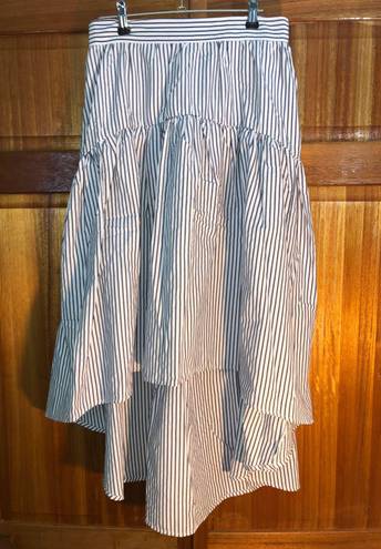 Zeagoo NWT  High Low Navy Blue And White Stripe Skirt - M