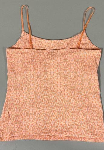 Gap Orange Pastel Flower Floral Mandala Graphic Shelf-Bra Cami Camisole Tank Top Tee Shirt Size M 🧡🤍