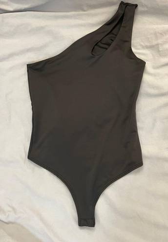 One Shoulder Cut Out Black Bodysuit Size M