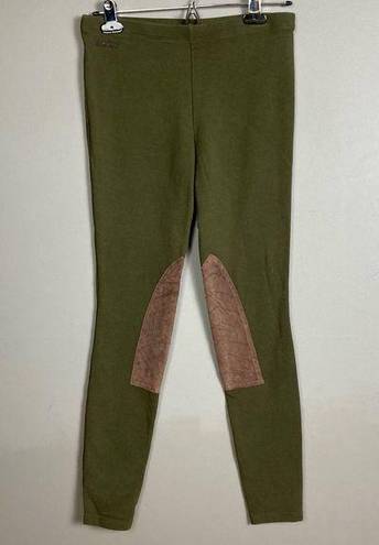 Polo  Ralph Lauren leggings equestrian olive green faux suede patches small