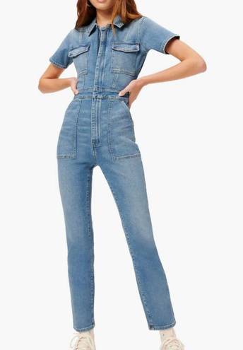 Good American Fit for Success  Women’s Sz 1 Blue Denim Cotton Jumpsuit NEW