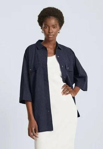 Everlane NWT  The Cotton Tourist Navy Blue Gauze Button Down Shirt Women's XS