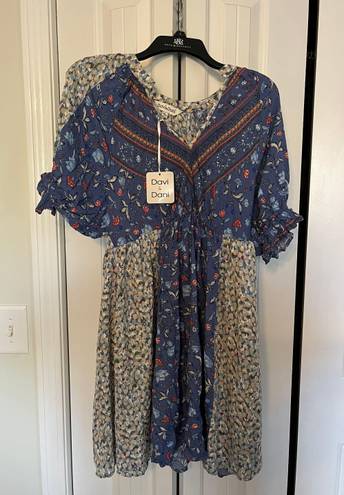 Davi & Dani David & Dani Blue Floral Boho Dress Size S