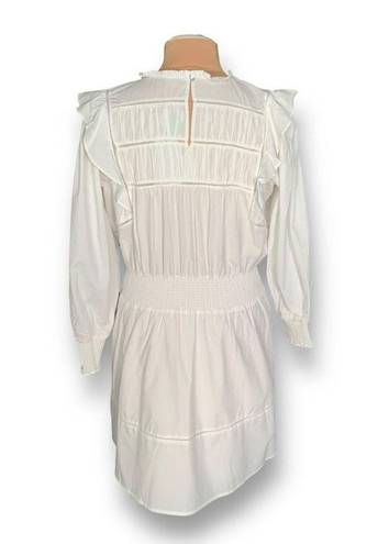 Rails  Faren Dress White Long Sleeves Ruffles Smocked Tiered Eco Friendly Mini