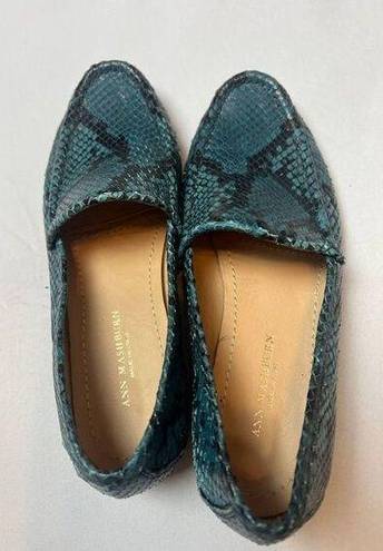 Ann Mashburn  Blue Green Python Loafers Sz. 36 Made in Italy (US 5.5)