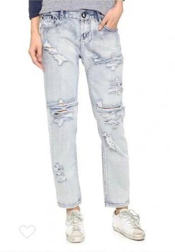 One Teaspoon Awesome Baggies Light Acid Wash Distressed Jeans