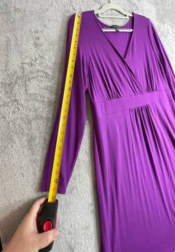 Eileen Fisher  Fuchsia Purple Faux Wrap Jersey Knit Midi Dress Large