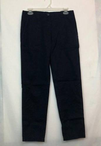 Nordstrom  SIGNATURE Patch Pocket Ankle Pants Navy Blue Cropped Crop 100% Cotton