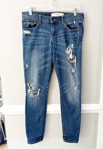 Abercrombie & Fitch Y2k  Distressed Ripped Denim Jeans Size 28 (6)