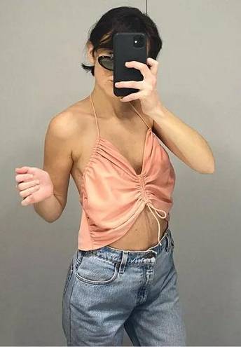 Misha Collection / Revolve Madrona Satin Halter Top in Cantaloupe NWOT