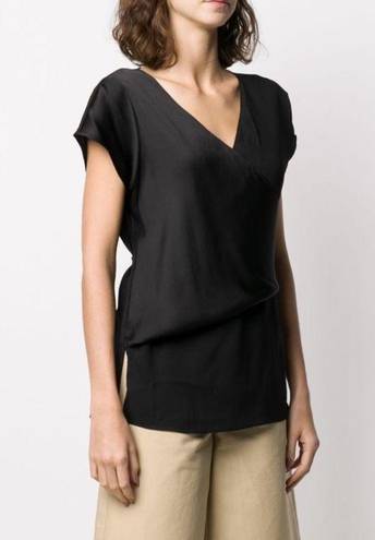 DKNY  Black V-neck Wrap T-shirt S NWT