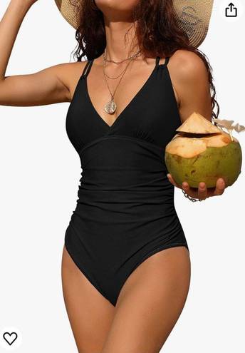 One Piece Charmo Tummy Control  Swimsuits for Women Ruched Bathing Suits Strappy V Neck Monokini