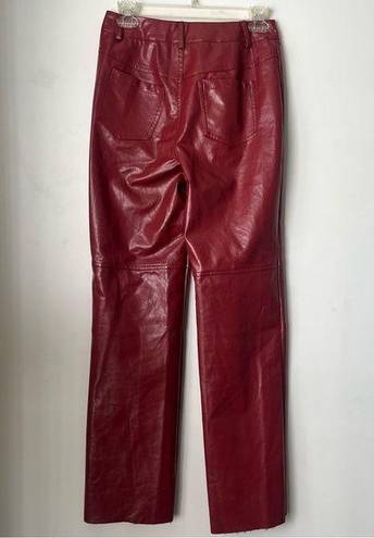 Princess Polly Macey Burgundy Faux Leather Pants 2